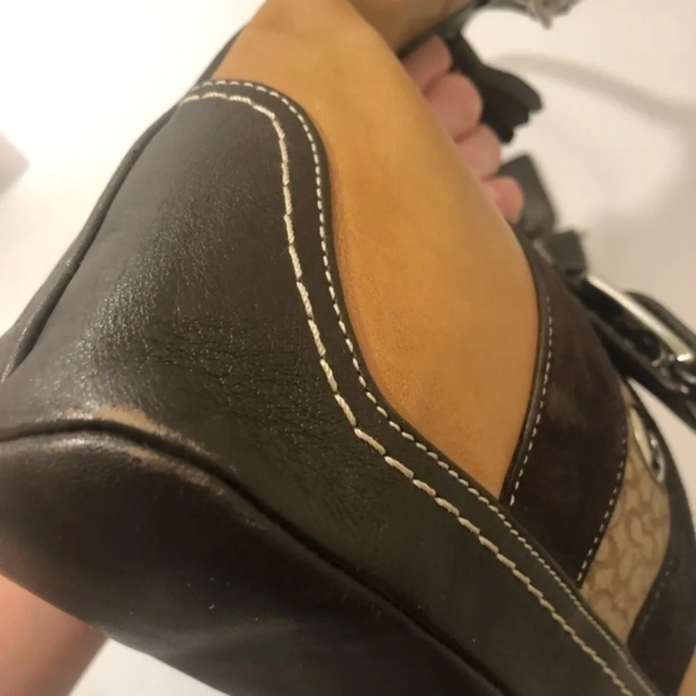 Coach vintage y2k f11344 brown tan multi textured soho hamptons hobo bag - Picture 10 of 15